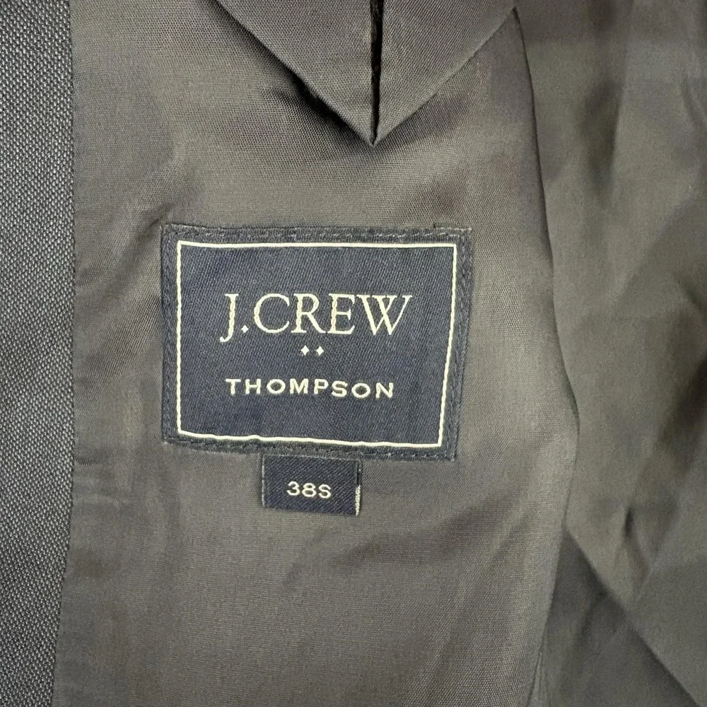 J Crew Thompson Blazer Suit Jacket Mens 38S Blue Wool Notch Lapel 4 Button Cuffs
